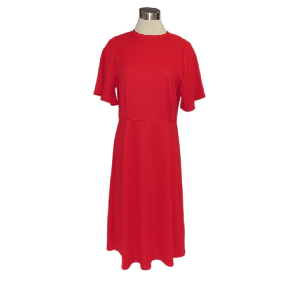 H&M Red Flutter Sleeve A-Line Dress Size Large